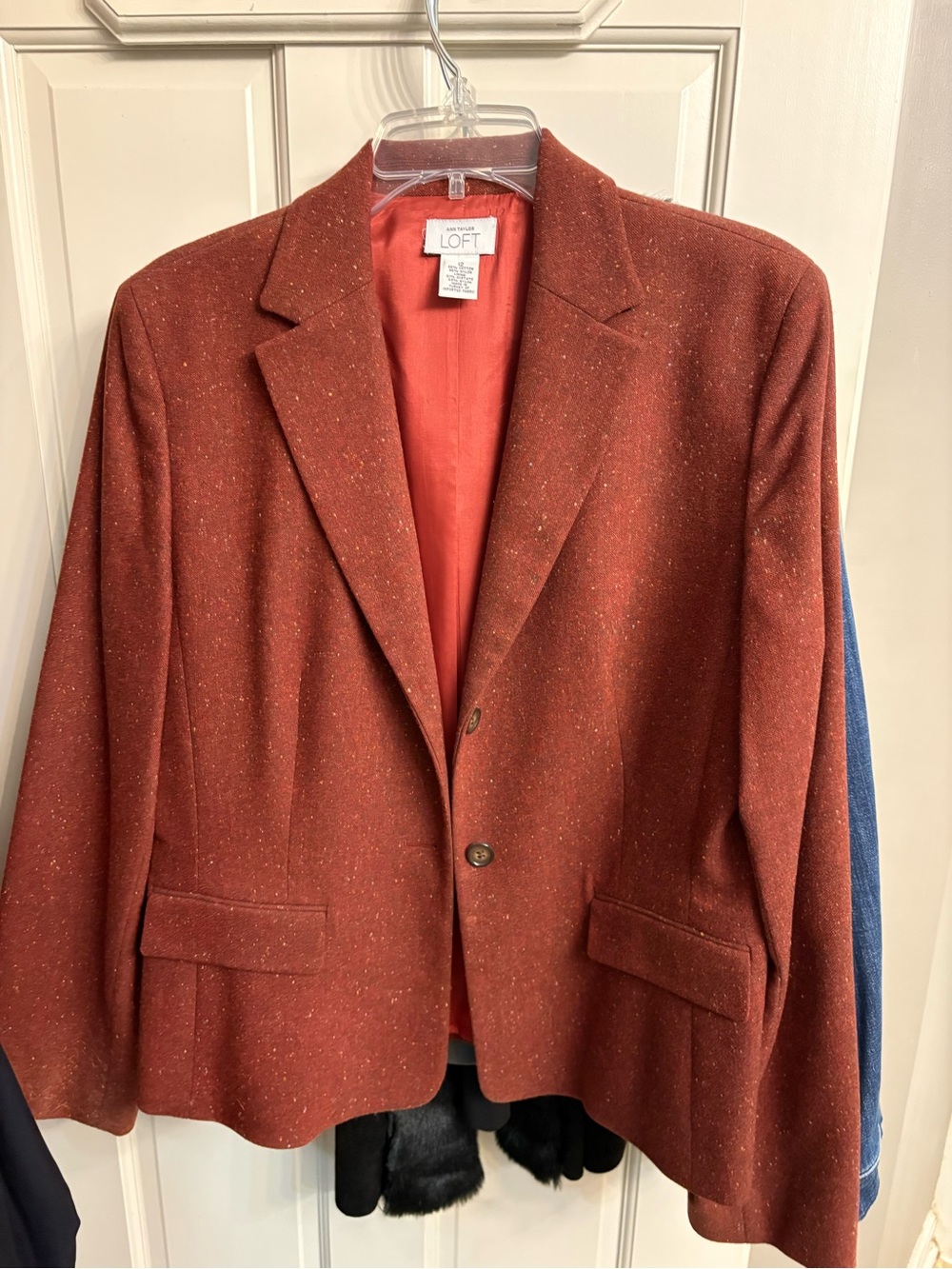 LOFT Rust Speckled Blazer Jacket